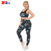 ODM Private Label Flower Print Gym Sportswear Plus Size Tracksuits Women Clothing