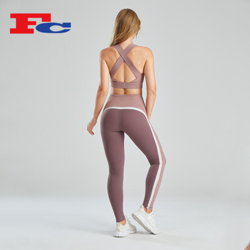 Wholesale Suppliers Of Sportswear Solid Color Contrast Design Fitness Wear For Women