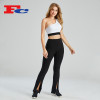 Wholesale Athleisure Wear One Shoulder Workout  Bra And Striped Flared Pants Set