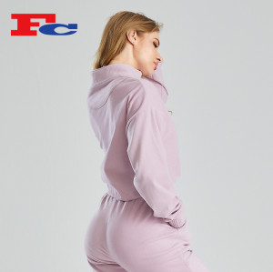 OEM ODM Custom Women Yogawear Half Zip Jacket Fleece Fabric Private Brand