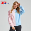 Custom Low MOQ Sweatshirts Pink And Blue Contrast Manufactured In China