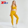 Custom High Quality Sportswear Pleated Sports Set Yellow Tracksuits Supplier