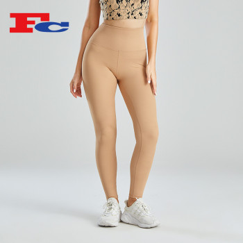 High Waisted Workout Leggings Solid Color Hip Lift Design China Sportswear Manufacturer