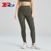 Custom Women Yoga Pants Green Phone Pocket Leggings Sportswear Manufacturer