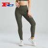 Custom Women  Yoga Pants Green Phone Pocket Leggings Sportswear Manufacturer