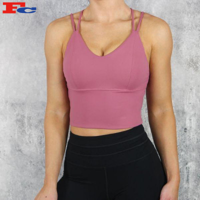 OEM Women Compressed Sports Bras Cross Strap Design Factory Manufacturer
