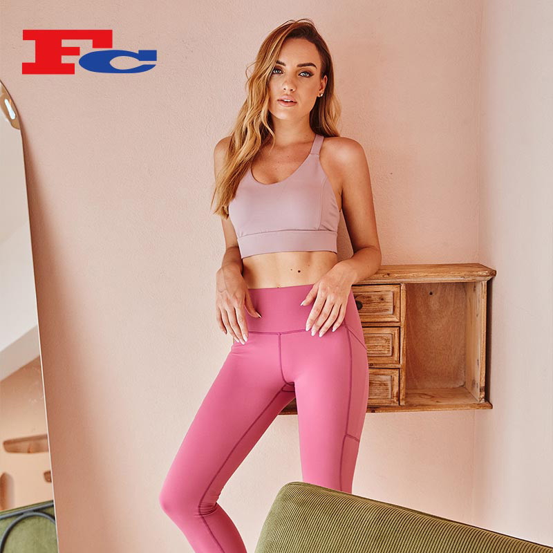 Snake Pattern Bronzing Fitness Clothing Manufacturer China Sexy Hip Lifting Leggings Set