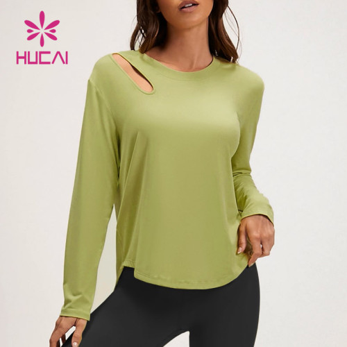 Private Label Gym Wear Long Sleeve T Shirts  Female China Manufactured