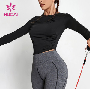 Breathable Long Sleeve T Shirts Female Hucai Sportswear Manufactured