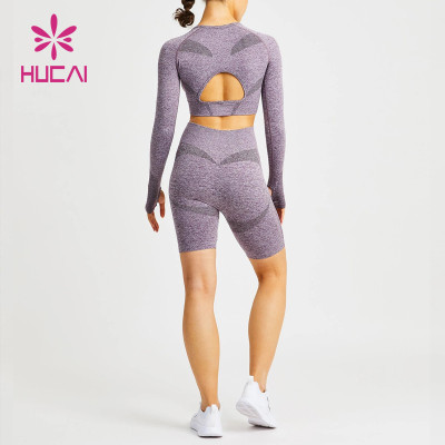 Seamless  Crop Top High Waist Shorts Active Set China Manufacturer