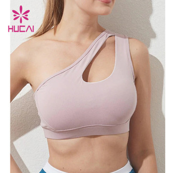 Custom Unilateral Shoulder Straps Sports Bra Women China Manufacturer
