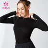 Recreational Style Sexy Line Long Sleeve T Shirts Female Hucai Sportswear Manufacturer