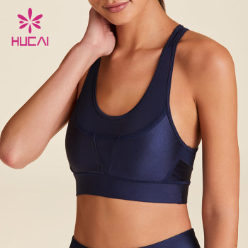 Custom Sports Women Pearlescent Fabric Sporty Bra Supplier Fitness Apparel