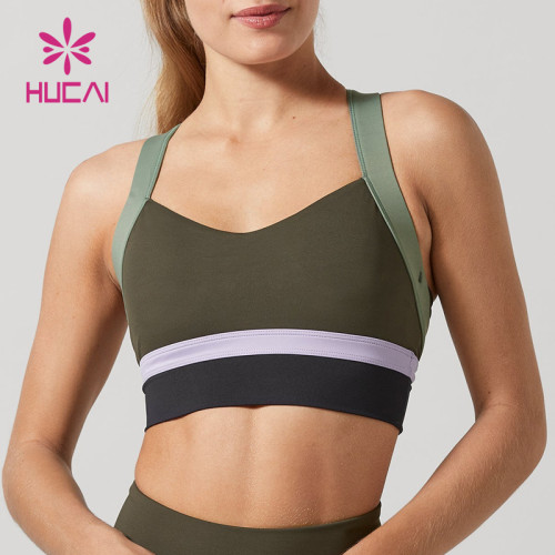 Custom Women Bra Cross Lines Outfits Gymwear Supplier Factory Manufacturer