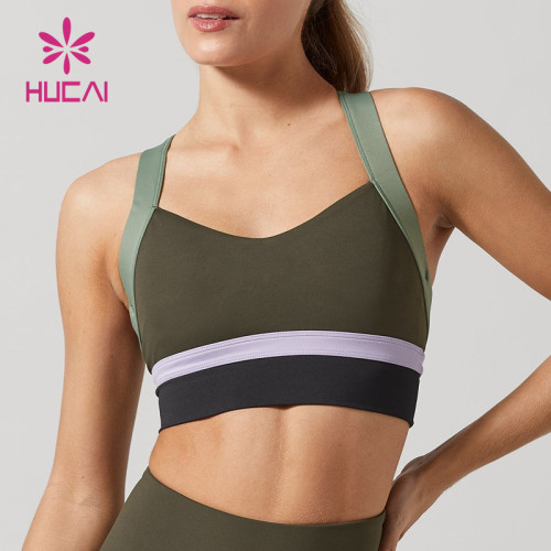 Custom Women Bra Cross Lines Outfits Gymwear Supplier Factory Manufacturer