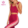 ODM Women's Fashionable Private Label Rose red Yoga Set Workout Clothes Factory