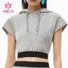 Custom Women's Crop Top Sportswear Workout Clothes Hooded Vest T-Shirts Supplier