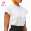 Custom Hooded Vest T-Shirts Women's Crop Top Sportswear Workout Clothes Supplier