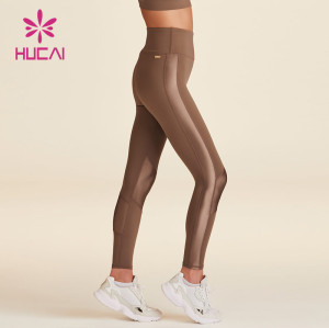 ODM Custom Logo High Waisted Women Khaki Yoga Leggings Activewear Factory