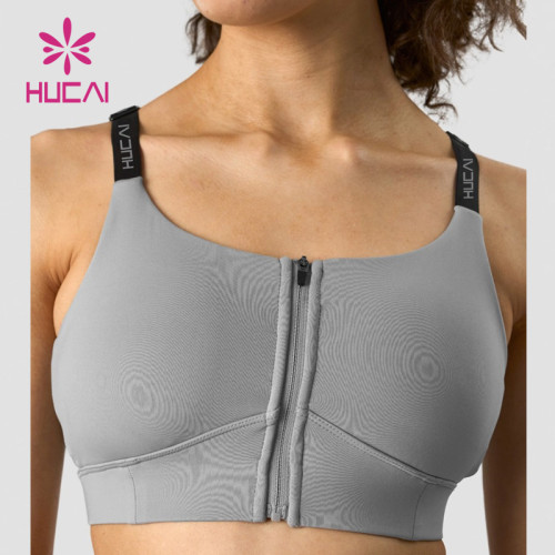 ODM Custom Shoulder Strap Front Zipper Sports Bra Women Manufacturer Of Sportwear