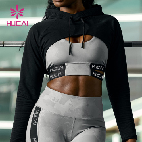 Sexy Design Women Custom Logo Ultrashort Hoodie Manufacturer Of Sportwear