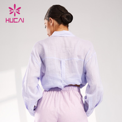 OEM Long Sleeve Shirts Linen Lazy Comfortable Women Leisure Wear Manufacturer