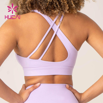 Custom Yoga Bra Soft Fabric Back Overcross Women Sports Bra Workout Clothes Manufacturer