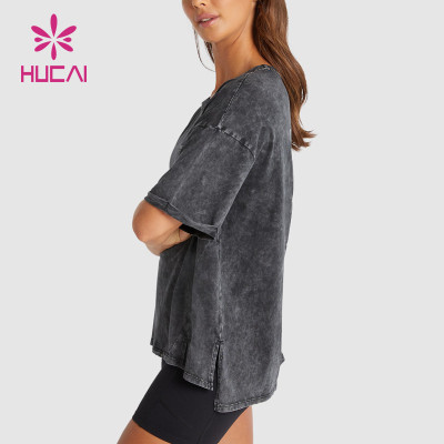 Customized Logo Washed Process Street Wear Women T-shirt Sportswear Manufacturing Companies