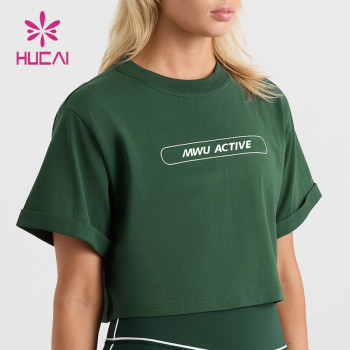 OEM Sports Crop Top Customized Logo Women Short T-shirt Fitness Clothing Suppliers