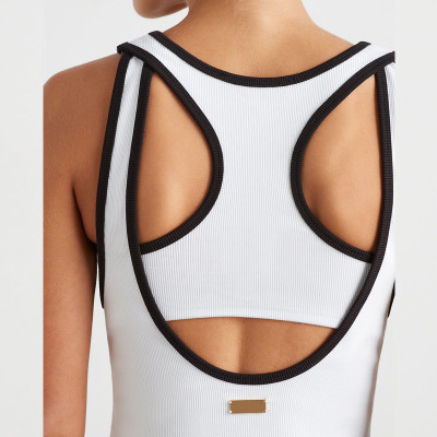 Custom Unique Designed Ribbed Fabric Women Tank Top Fitness Apparel Manufacturer