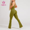OEM ODM High Quality Plus size Women Sports Flared Leggings Activewear Manufacturer