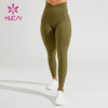 HUCAI Customized Logo High Waist Multi Colors Women Leggings Custom Fitness Clothing