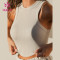 HUCAI Customized Skinny Ribbed Fabric Women Tank Top Gym Clothing Manufacturers