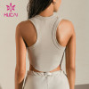 HUCAI Customized Skinny Ribbed Fabric Women Tank Top Gym Clothing Manufacturers