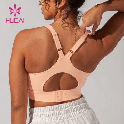 HUCAI Back Hollow Straps with Buckle Custom Sports Bra China Manufacturer