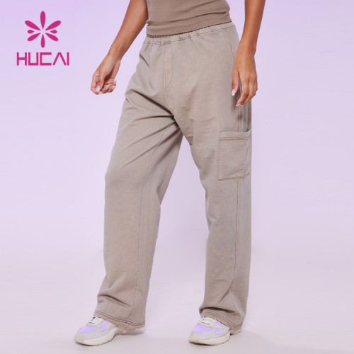 HUCAI Custom Drastring Loose Women Sweatpant Fitness Clothing Suppliers