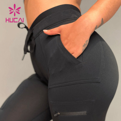 HUCAI Custom Waisted Band with Drawstring Women Sports Leggings Supplier