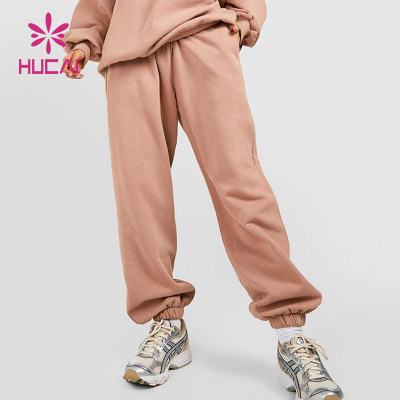 HUCAI Plain Color Ajustable Waistband Women Sweatpants Gym Clothes Suppliers