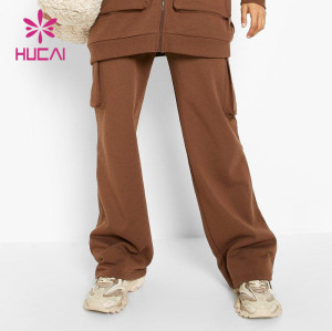 HUCAI Cool Stylish Cargo Pockets Women Oversize Sweatpants Garment Factory