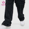 HUCAI Black Style Ajustable Waistband Women Sweatpants Custom Fitness Apparel