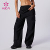 HUCAI Oversize Cargo Style Sweatpants Women Fleece Fabric Sportswear Factory