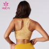 HUCAI Custom Yoga Bra Classic Medium High Strength Wood Yellow Yoga Wear Supplier