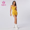 HUCAI Custom Yoga Jumpsuits Apricot Private Label Strappy Bodysuit Factory