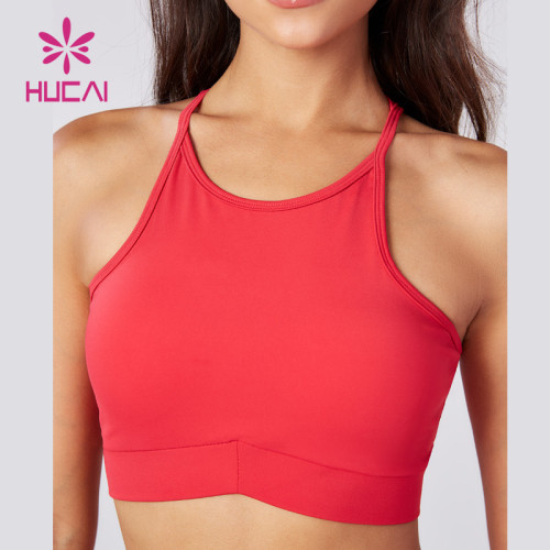 HUCAI ODM OEM Yoga Bra Inverted "V" Bottom Detail Slim-Fit Clothes Factory
