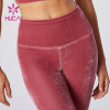 HUCAI Custom Yoga Pants Classic Mid-high Waist Velvet Fabric Leggings Supplier