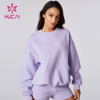 HUCAI Private Label Pullover Sweatshirts Oversize Fashion Clothes Supplier