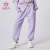 HUCAI OEM ODM Sports Joggers Lavender Color Women Washed Sweatpants Supplier