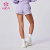 HUCAI ODM Yoga Mini Shorts Elastic Waist Women Pocket Yogawear Factory