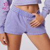 HUCAI ODM Washed Shorts A-line Type Women Pocket Soft Cotton Yogawear Factory