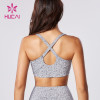 HUCAI Custom Reflective Fabric Yoga Bra Bronzing Fashion Gym Clothes Factory